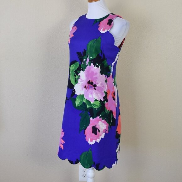 Vince Camuto Scalloped Floral Dress - 6 - Picture 7 of 9